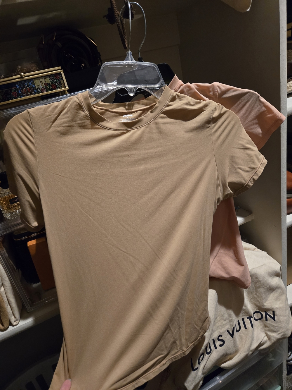 SKIMS Basic Crewneck Tee in Nude Beige